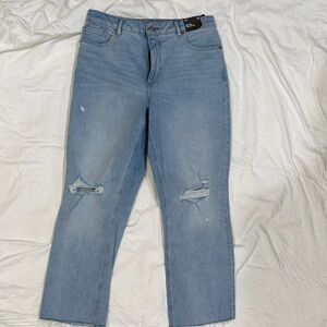 Express Light Blue Straight Leg Jeans